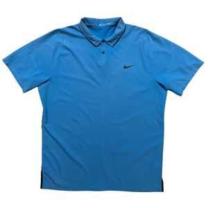 Nike Polo Shirt Mens Size XL Golf Tiger Woods Collection VL Max Woven Blue